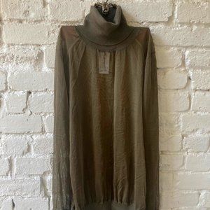 LIKE NEW~ WOLFORD TULLE PULLOVER TURTLENECK IN OLIVE GREEN~ XS